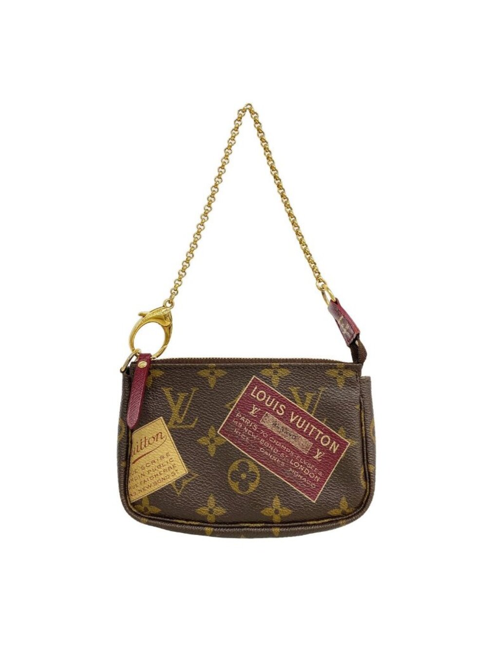 Louis Vuitton Pouch Monogram Label Collection Mini Pochette Accessoires Brown